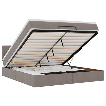 Ottoman Bed Met Matras 160X200Cm Stof 160 x 200 cm Taupe