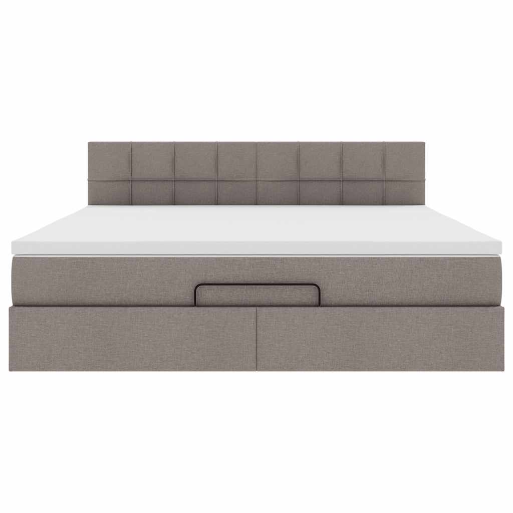 Ottoman Bed Met Matras 160X200Cm Stof 160 x 200 cm Taupe