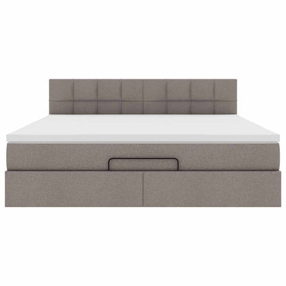 Ottoman Bed Met Matras 160X200Cm Stof 160 x 200 cm Taupe