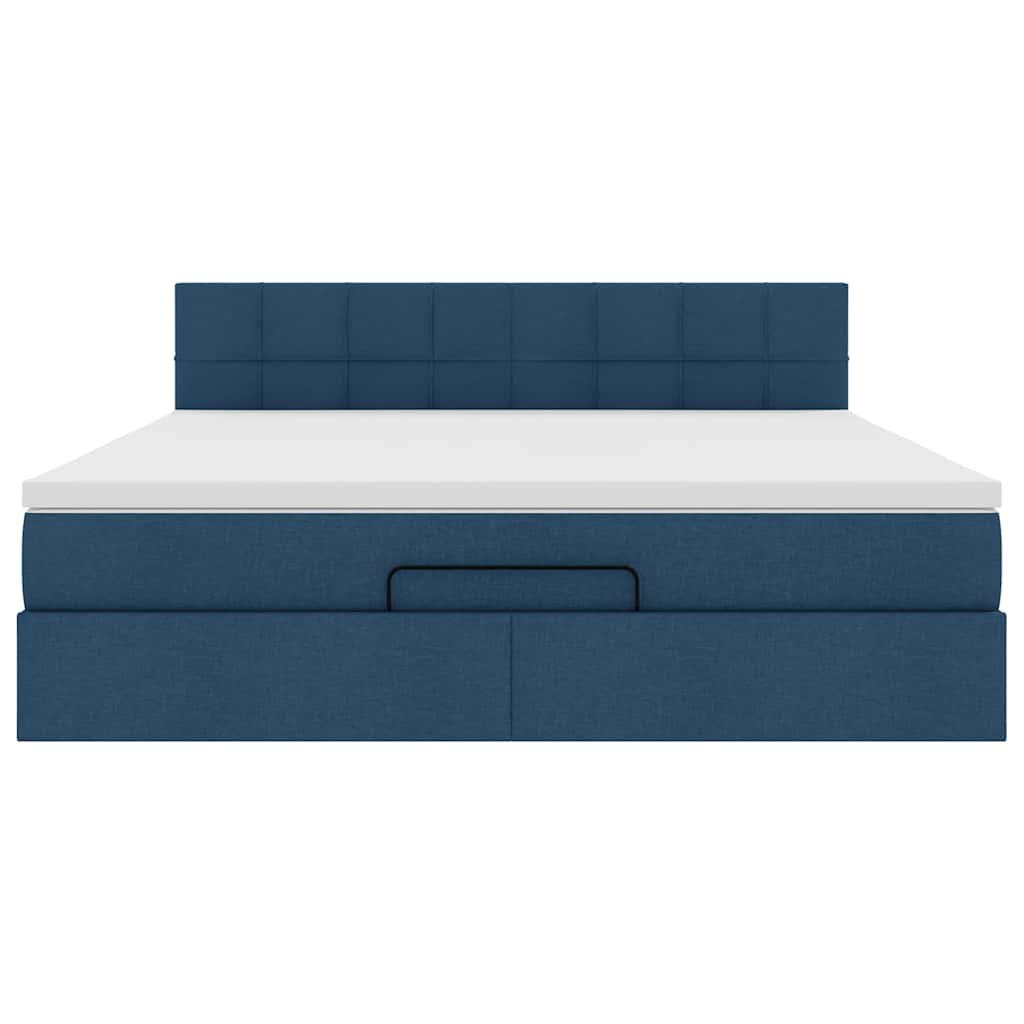 Ottoman bed met matras 160x200cm stof blauw