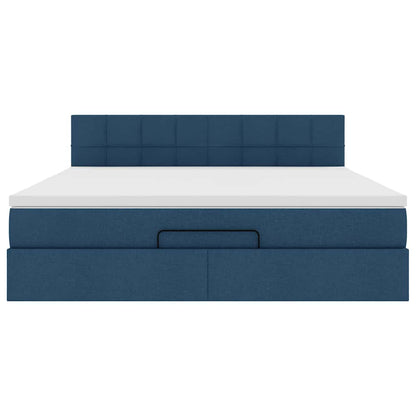 Ottoman bed met matras 160x200cm stof blauw