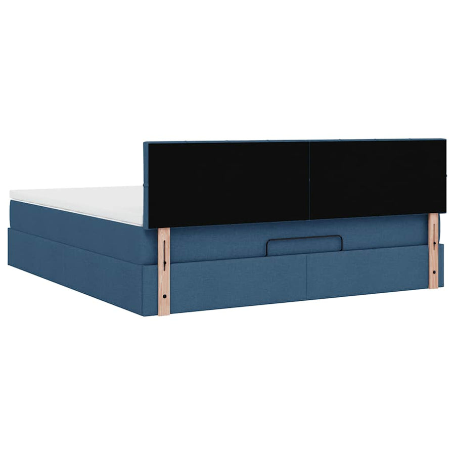 Ottoman bed met matras 160x200cm stof blauw