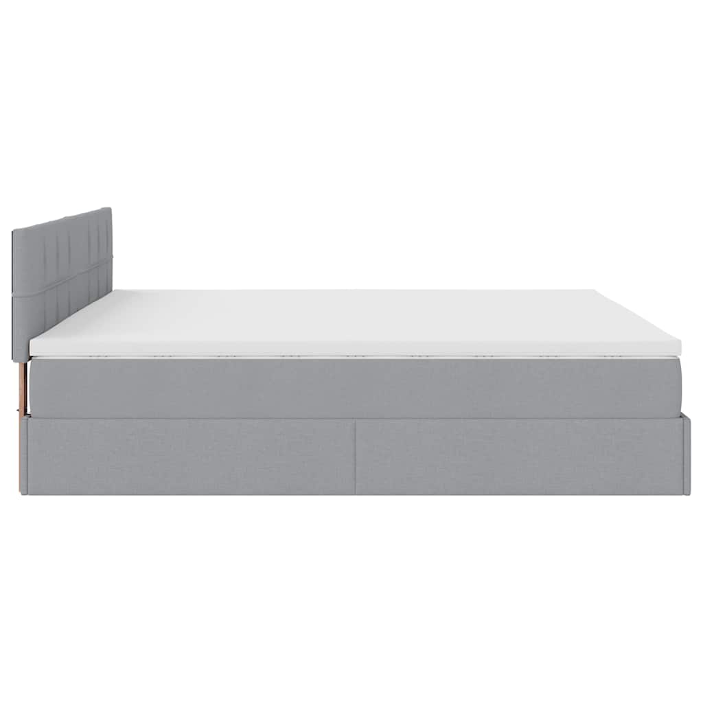 Ottoman bed met matras 180x200cm stof lichtgrijs