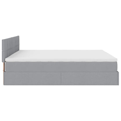 Ottoman bed met matras 180x200cm stof lichtgrijs