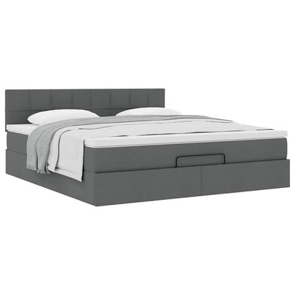 Ottoman bed met matras 180x200cm stof donkergrijs