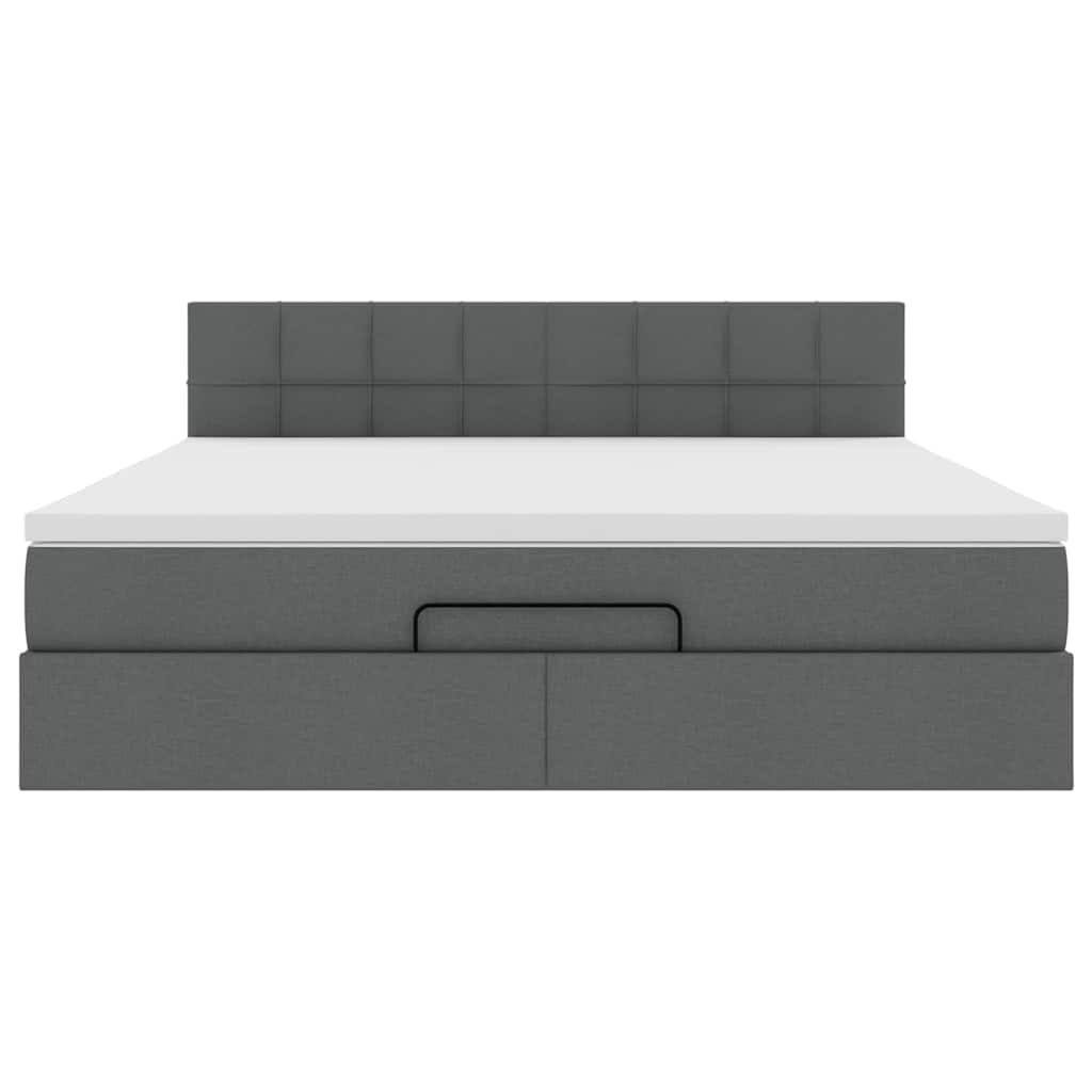 Ottoman bed met matras 180x200cm stof donkergrijs