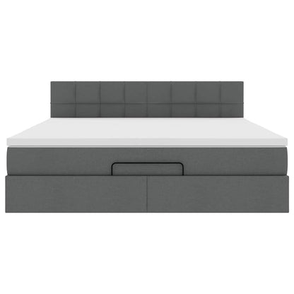 Ottoman bed met matras 180x200cm stof donkergrijs