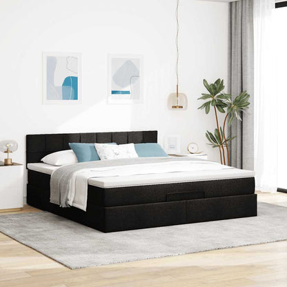 Ottoman bed met matras 180x200cm stof zwart
