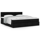 Ottoman bed with mattress 180x200cm black fabric