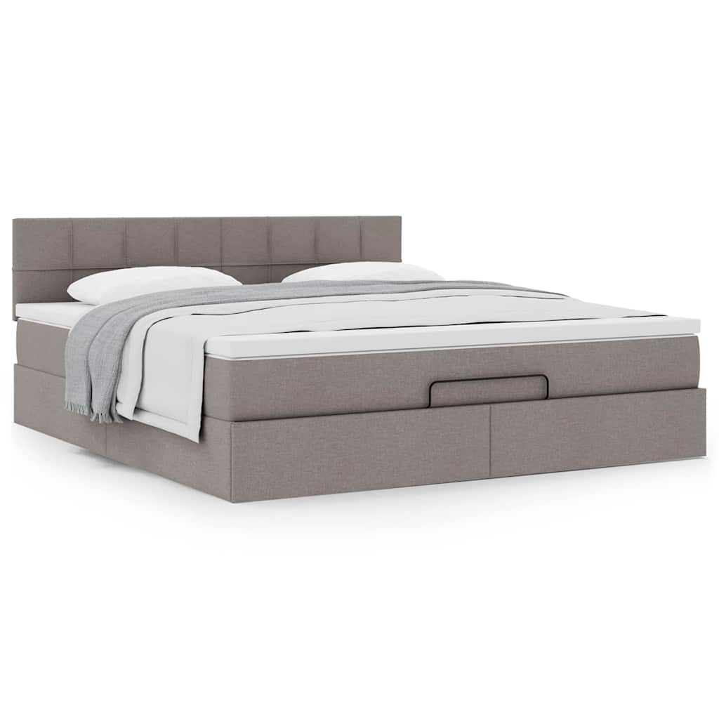 Ottoman bed met matras 180x200cm stof taupe