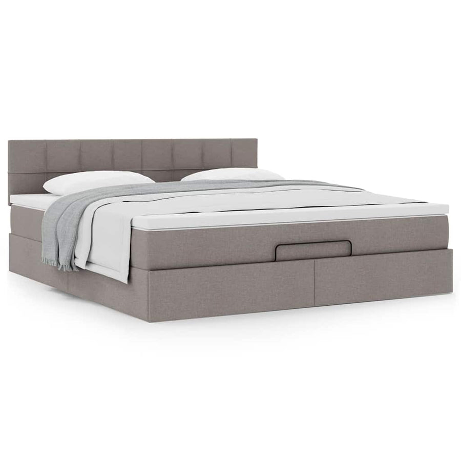 Ottoman bed met matras 180x200cm stof taupe