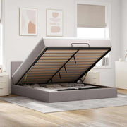 Ottoman bed with mattress 180x200cm fabric taupe