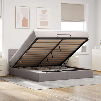 Ottoman bed met matras 180x200cm stof taupe