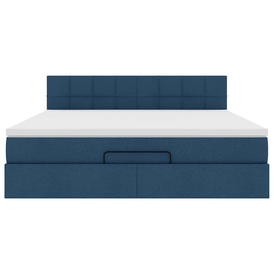 Ottoman bed met matras 180x200cm stof blauw