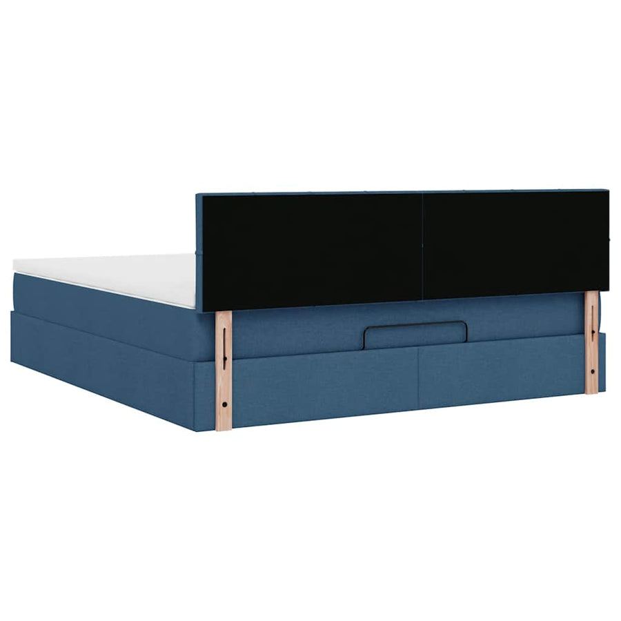 Ottoman bed met matras 180x200cm stof blauw