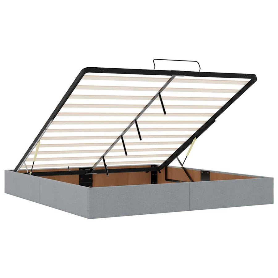 Ottoman bed met matras 200x200 cm stof lichtgrijs