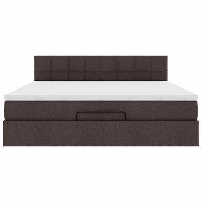 Ottoman bed met matras 200x200 cm stof donkerbruin