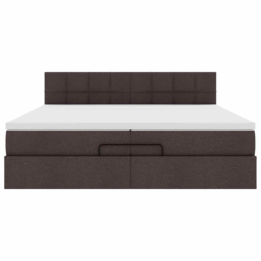 Ottoman bed met matras 200x200 cm stof donkerbruin