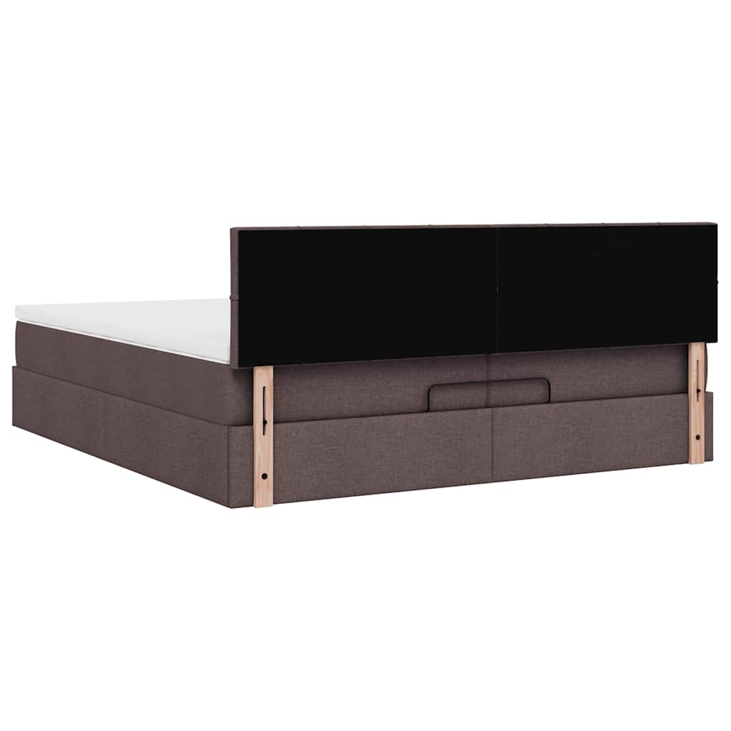Ottoman bed met matras 200x200 cm stof donkerbruin