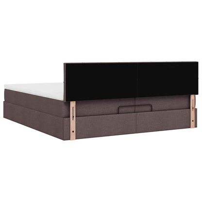Ottoman bed met matras 200x200 cm stof donkerbruin