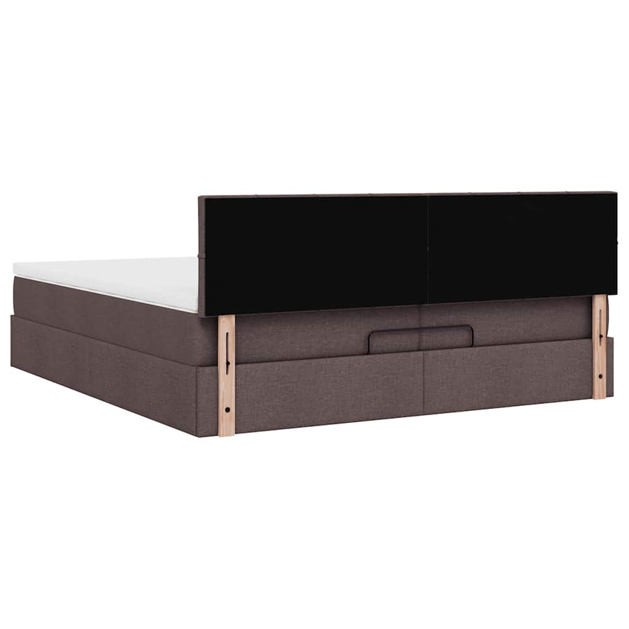 Ottoman bed met matras 200x200 cm stof donkerbruin