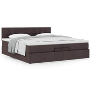 Ottoman bed met matras 200x200 cm donkerbruin