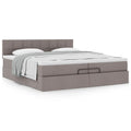 Ottoman bed met matras 200x200 cm stof taupe