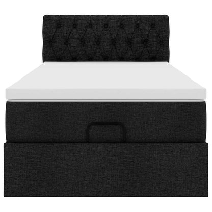 Ottoman bed met matras 80x200cm stof zwart