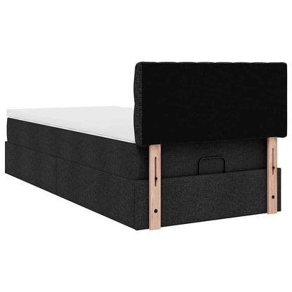 Ottoman bed met matras 80x200cm stof zwart