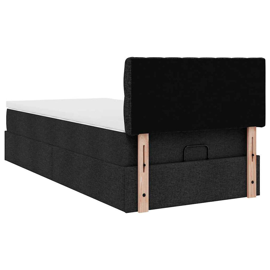 Ottoman bed met matras 80x200cm stof zwart