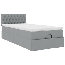Ottoman bed met matras 90x190cm stof lichtgrijs