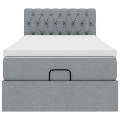 Ottoman bed met matras 90x190cm stof lichtgrijs