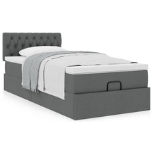Ottoman bed met matras 90x190cm stof donkergrijs