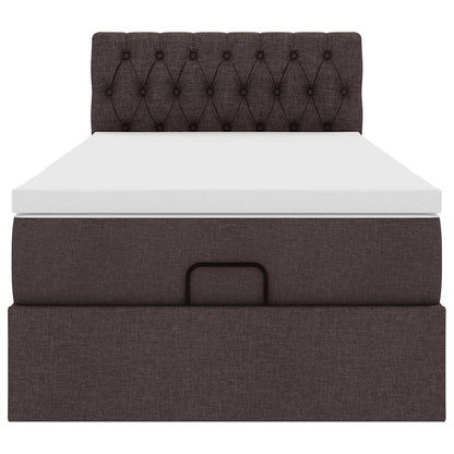 Ottoman bed met matras 90x190cm stof donkerbruin