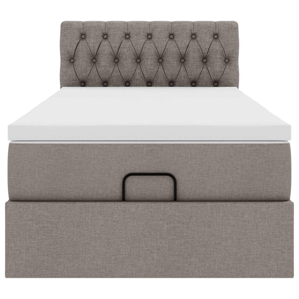 Ottoman bed met matras 90x190cm stof taupe