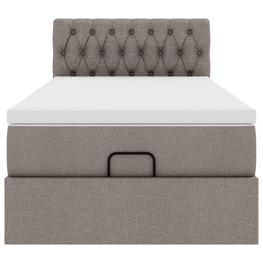 Ottoman bed met matras 90x190cm stof taupe