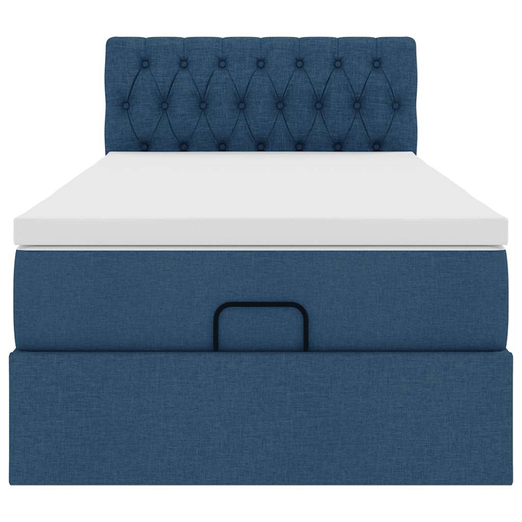Ottoman bed met matras 90x190cm stof blauw