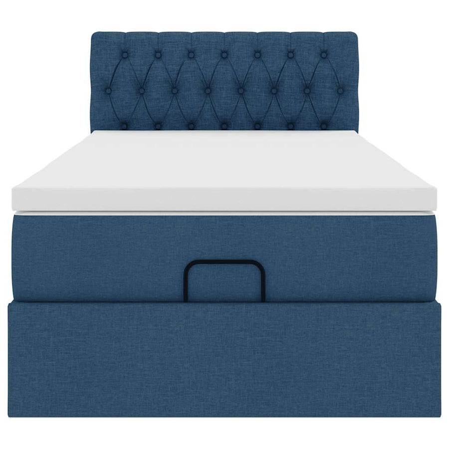Ottoman bed met matras 90x190cm stof blauw