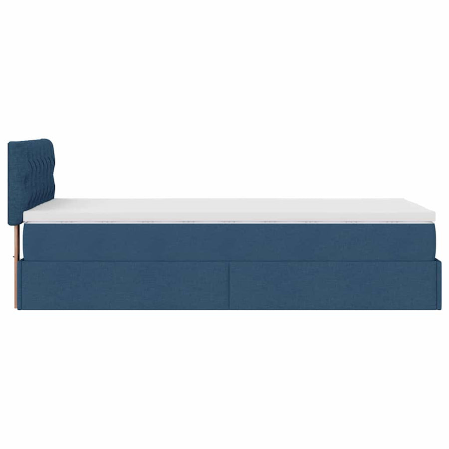 Ottoman bed met matras 90x190cm stof blauw