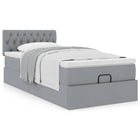 Bed with mattress 90x200 cm light grey fabric