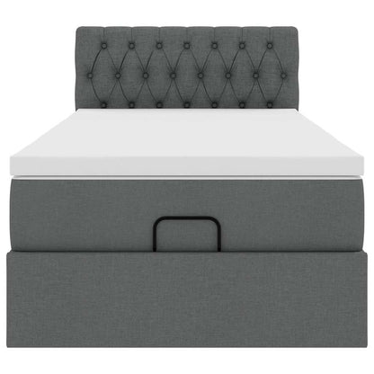 Ottoman bed met matras 90x200cm stof donkergrijs