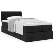 Bed met matras 90x200 cm stof zwart