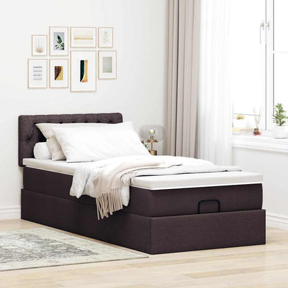 Ottoman bed met matras 90x200cm stof donkerbruin