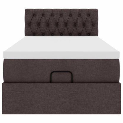 Ottoman bed met matras 90x200cm stof donkerbruin