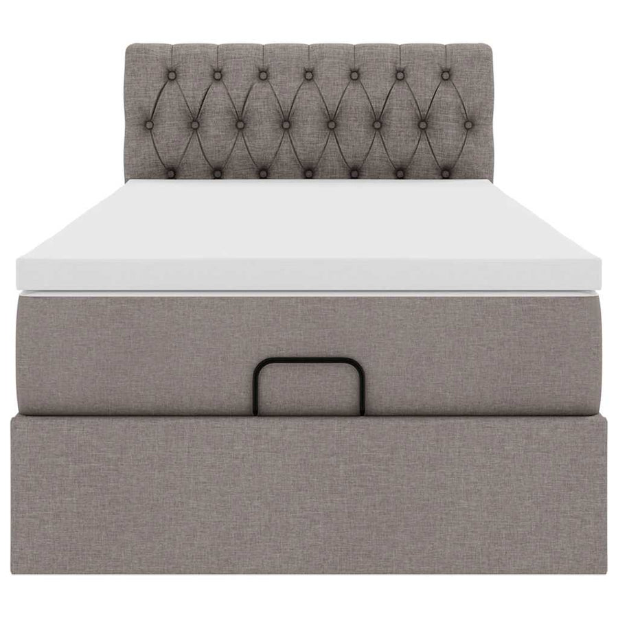 Ottoman bed met matras 90x200cm stof taupe