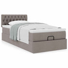 Bed with mattress 90x200 cm fabric taupe