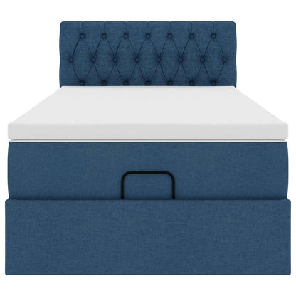 Ottoman bed met matras 90x200cm stof blauw