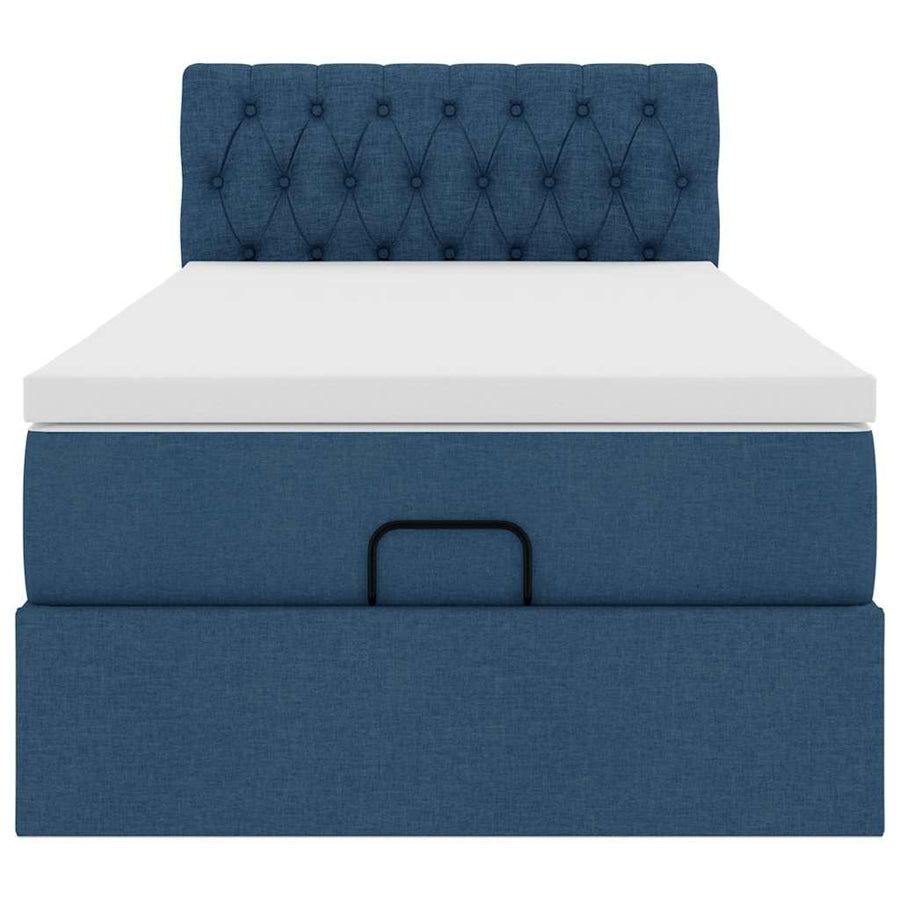 Ottoman bed met matras 90x200cm stof blauw