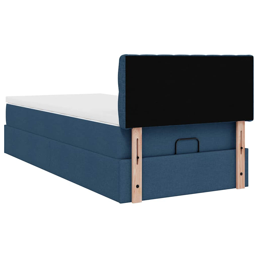 Ottoman bed met matras 90x200cm stof blauw