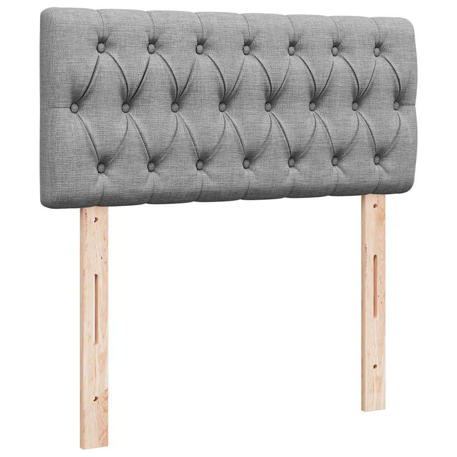 Ottoman bed met matras 100x200cm stof lichtgrijs